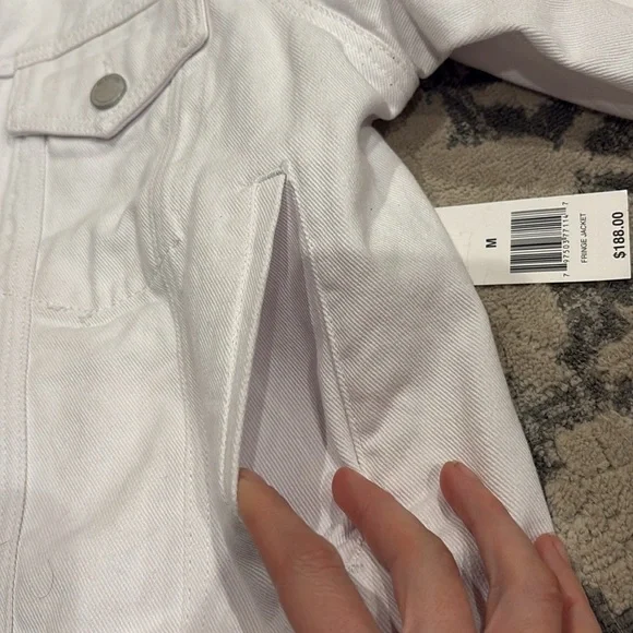 NWT BLANKNYC white denim “Fringe Jacket” - Picture 7 of 11